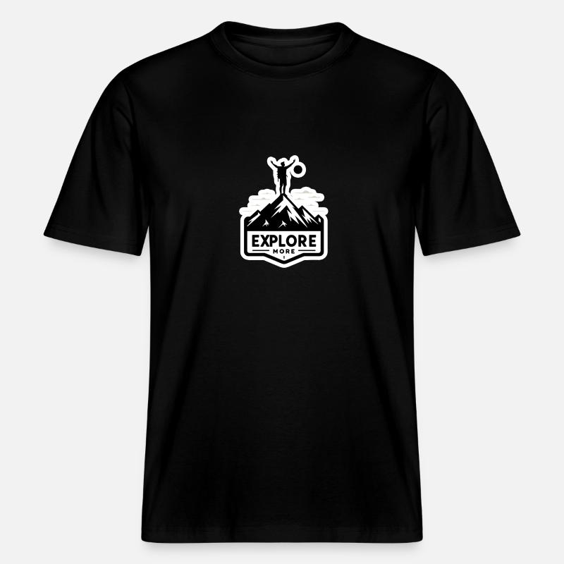 Explore more - Wanderer -  RELAXED FIT Unisex Organic T-Shirt - Schwarz