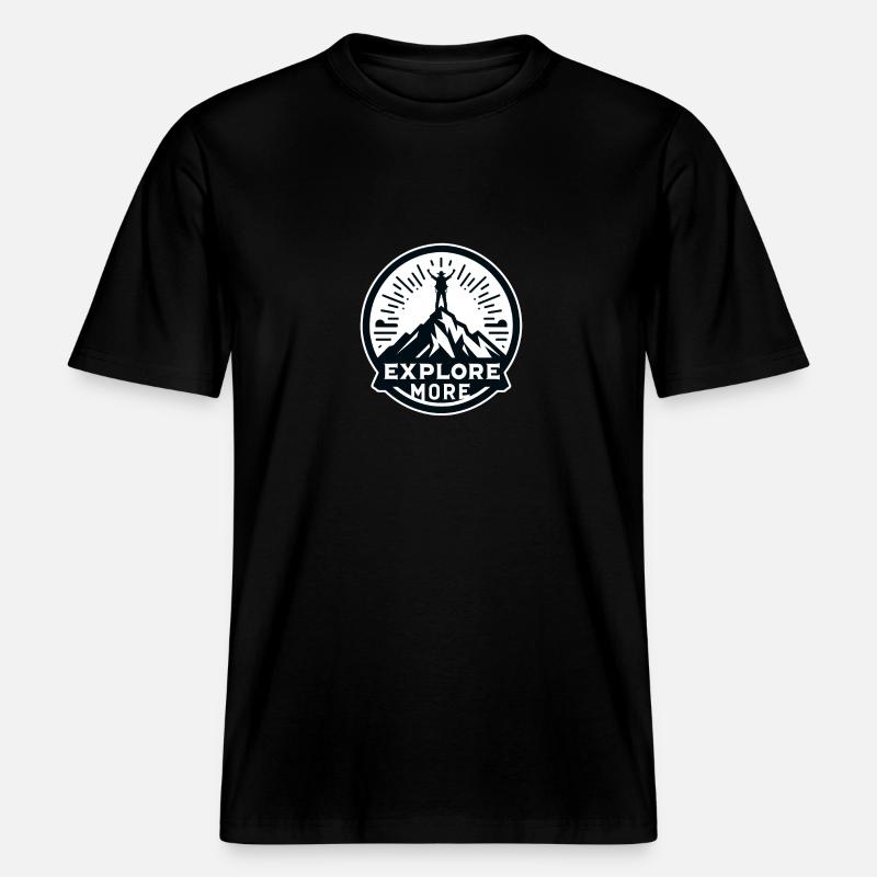 Explore more - Wanderer -  RELAXED FIT Unisex Organic T-Shirt - Schwarz