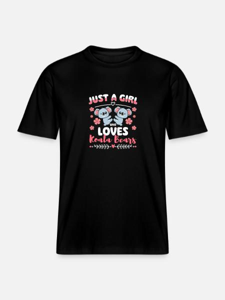 Koala Marsupial Zoo - RELAXED FIT Unisex Organic T-Shirt - black