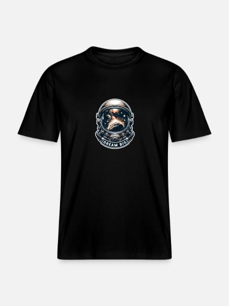Dream Big - Astronaut Illustration -  RELAXED FIT Unisex Organic T-Shirt - black