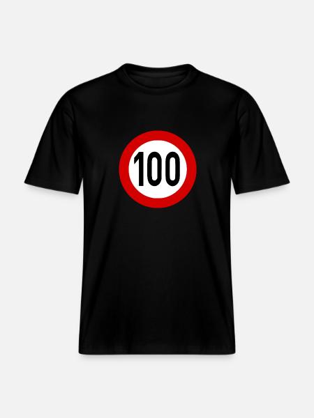 Speed limit 100 - RELAXED FIT Unisex Organic T-Shirt - black