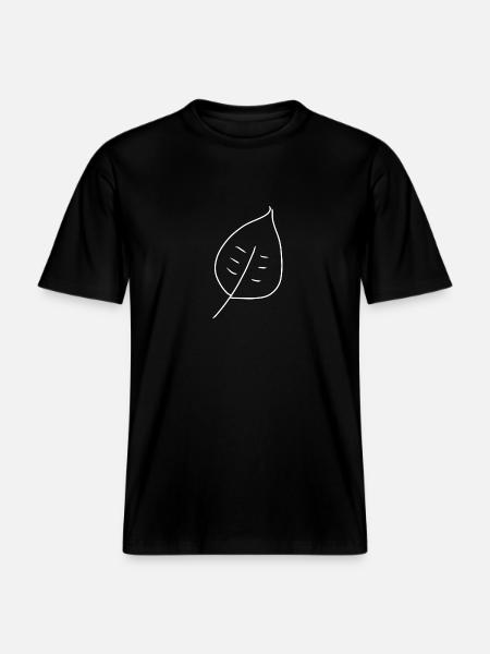 Plante de symbole de feuille - T-shirt unisexe RELAXED FIT en coton bio - noir