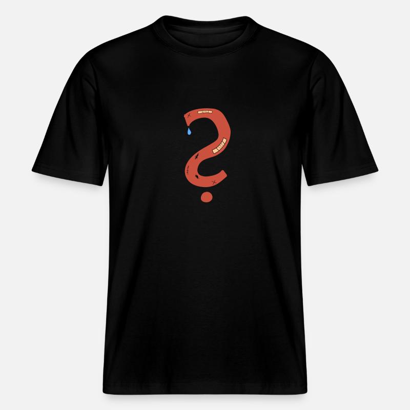Fragezeichen Narben traurig pflaster -  RELAXED FIT Unisex Organic T-Shirt - Schwarz