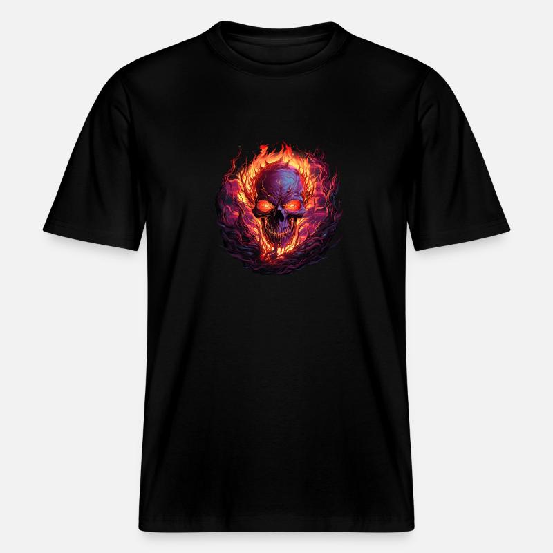 Flammenschädel der Ewigkeit -  RELAXED FIT Unisex Organic T-Shirt - Schwarz
