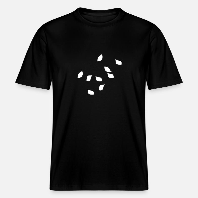 leaves leaf pattern plants nature - RELAXED FIT Unisex Organic T-Shirt - black