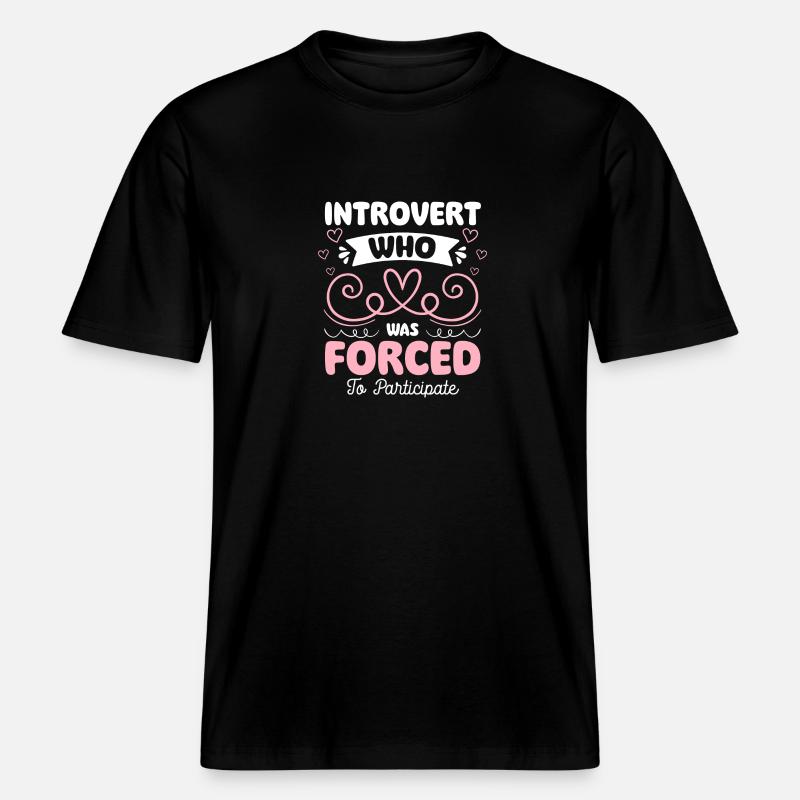 Timide Nerd Timidité Antisocial -  T-shirt unisexe RELAXED FIT en coton bio - noir