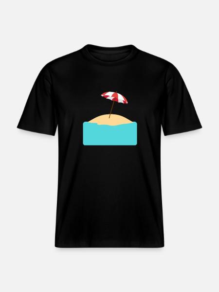 Plage avec île à remplir -  T-shirt unisexe RELAXED FIT en coton bio - noir