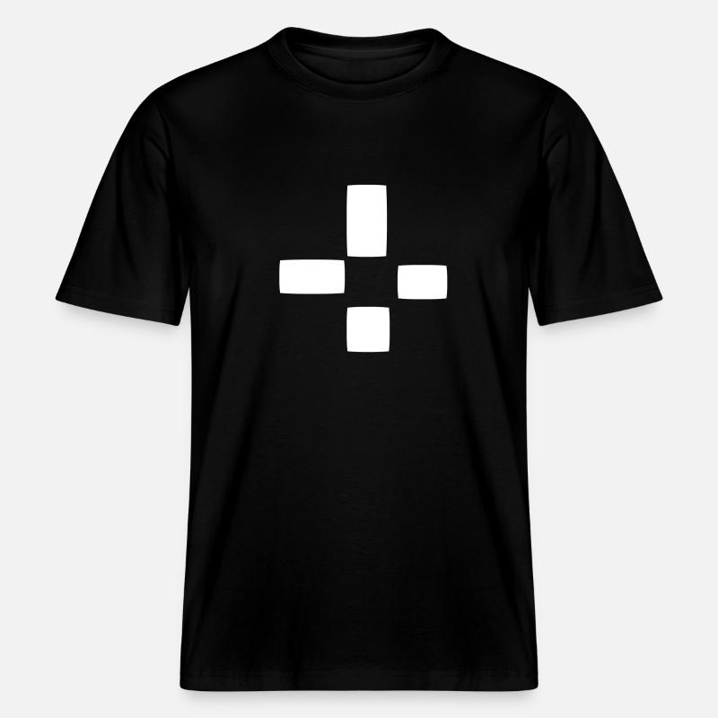 Square Pattern Four Shapes Shape - RELAXED FIT Unisex Organic T-Shirt - black