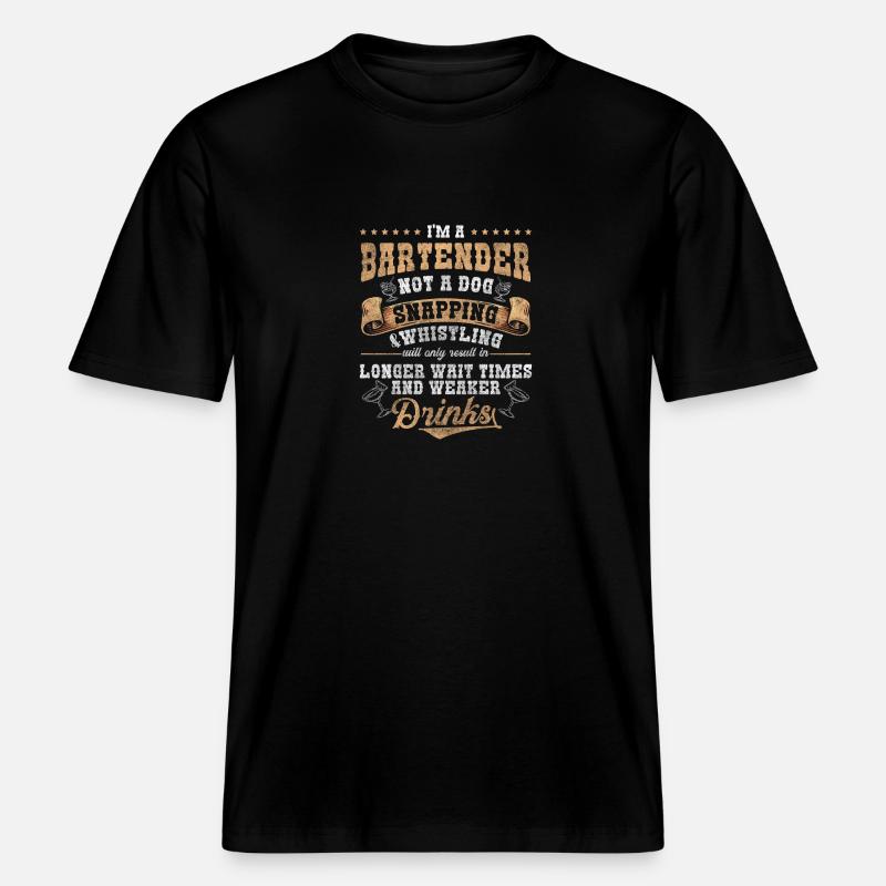 Bartender Alcohol Drinker Celebrations -  RELAXED FIT Unisex Organic T-Shirt - black