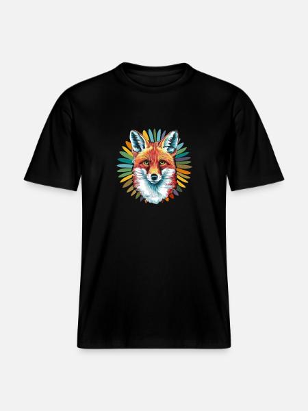 Fuchs - Illustration - RELAXED FIT Unisex Organic T-Shirt - Schwarz