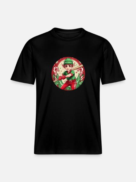 Christmas Elf baseball -  RELAXED FIT Unisex Organic T-Shirt - black