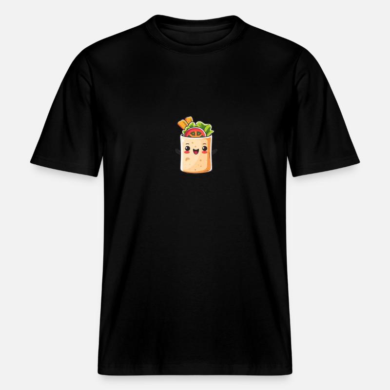 Süßer Burrito Comic - RELAXED FIT Unisex Organic T-Shirt - Schwarz