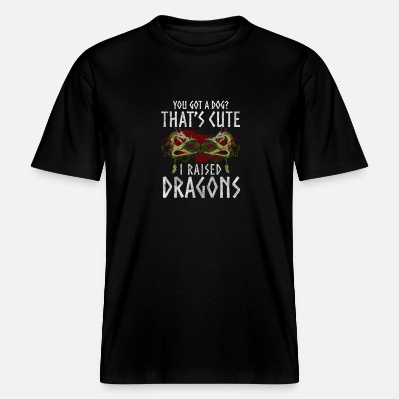 Fire Mythical Creature Creature -  RELAXED FIT Unisex Organic T-Shirt - black