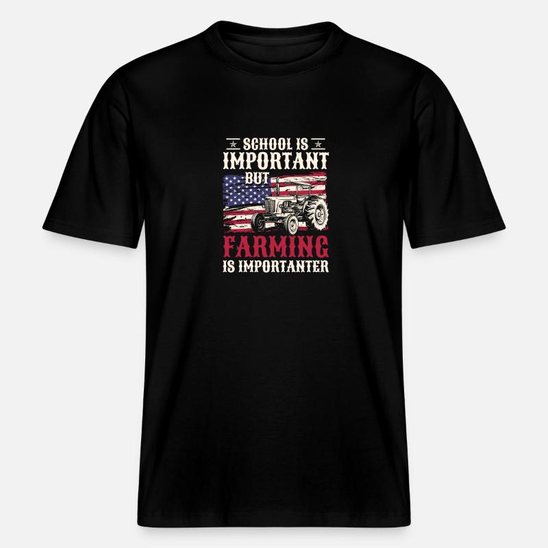 Bauer Acker Feld -  RELAXED FIT Unisex Organic T-Shirt - Schwarz