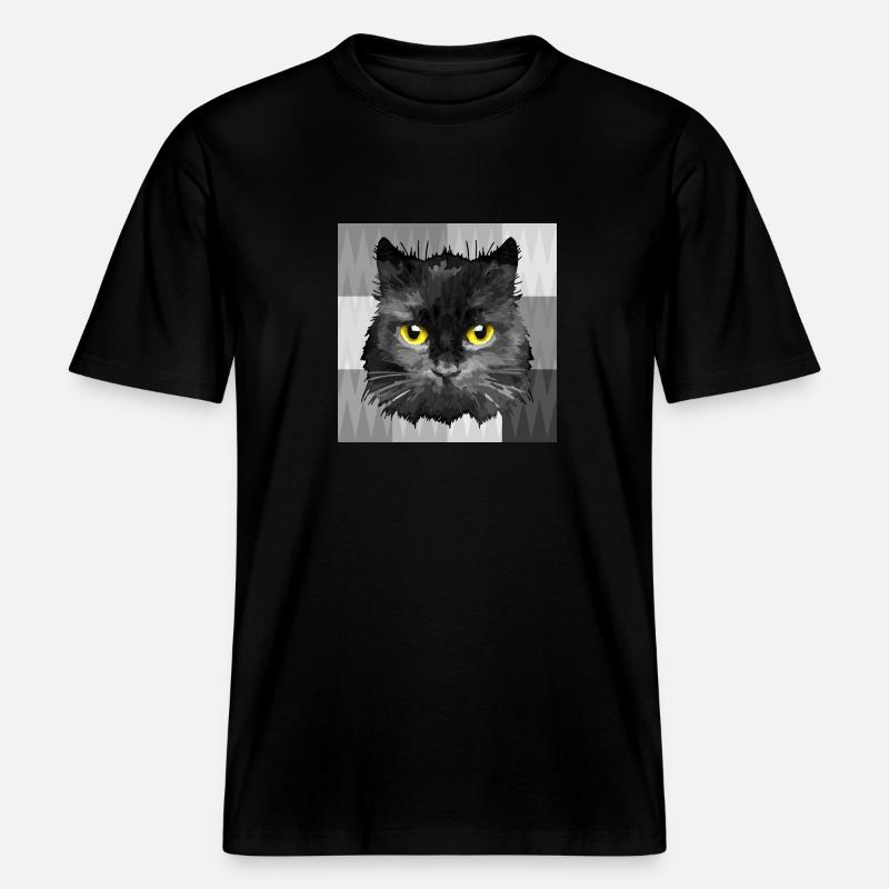Chat -  T-shirt unisexe RELAXED FIT en coton bio - noir