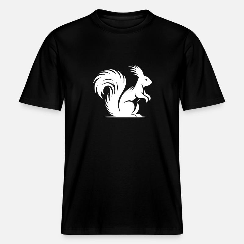 Putziges Eichhörnchen mit buschigem Schwanz -  RELAXED FIT Unisex Organic T-Shirt - Schwarz