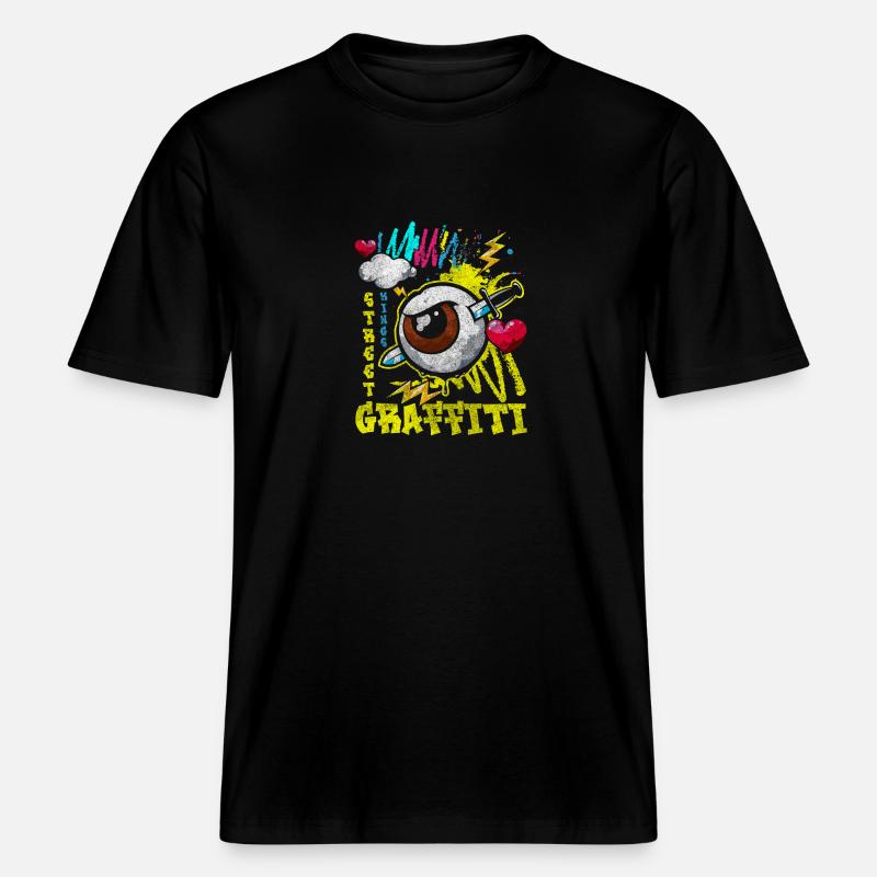 Graffiti Malerei Mode Einzigartig -  RELAXED FIT Unisex Organic T-Shirt - Schwarz