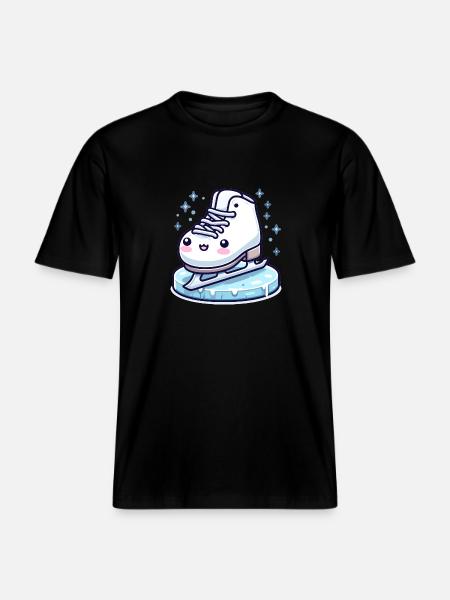 Ice Skating Kawaii - RELAXED FIT Unisex Organic T-Shirt - black