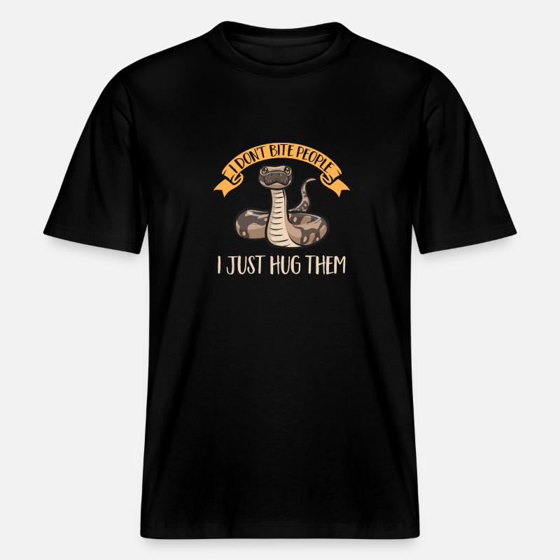 Ball Python Snake King Python -  RELAXED FIT Unisex Organic T-Shirt - black