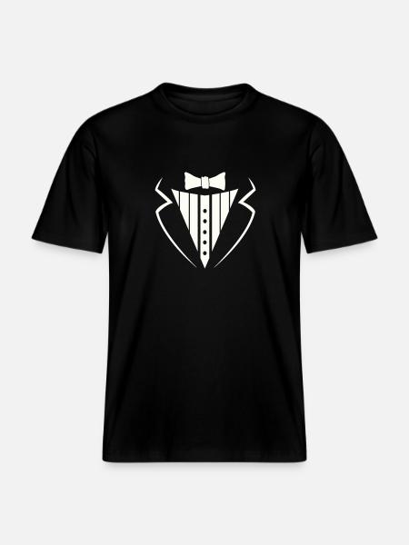 Suit Texedo -  RELAXED FIT Unisex Organic T-Shirt - black