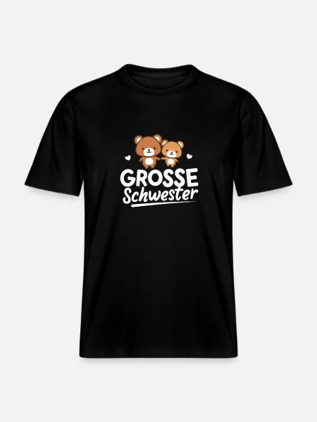 Großes Schwesterbärchen Schwester werden - RELAXED FIT Unisex Organic T-Shirt - Schwarz