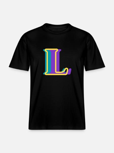 Mehrfarbiger Buchstabe l - RELAXED FIT Unisex Organic T-Shirt - Schwarz