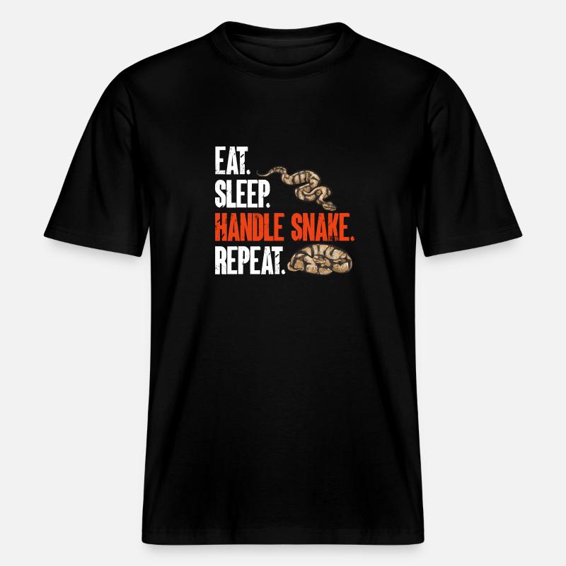 Ball Python Snake King Python -  T-shirt unisexe RELAXED FIT en coton bio - noir