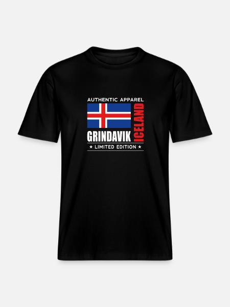 Grindavik -  T-shirt unisexe RELAXED FIT en coton bio - noir