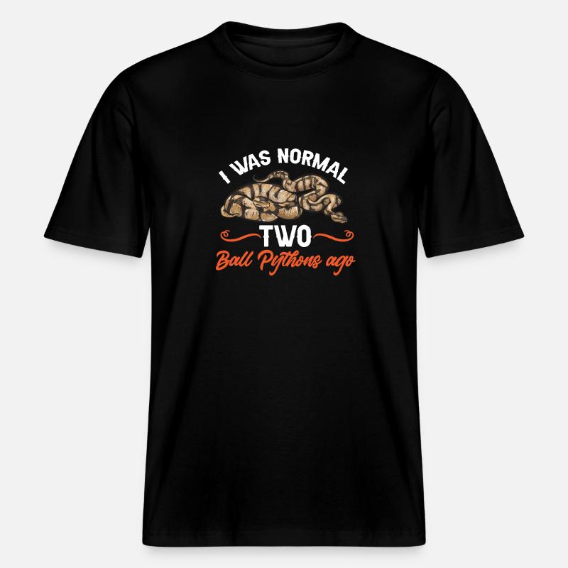 Ball Python Snake King Python -  RELAXED FIT Unisex Organic T-Shirt - black