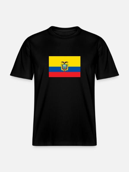National Flag of Ecuador -  RELAXED FIT Unisex Organic T-Shirt - black