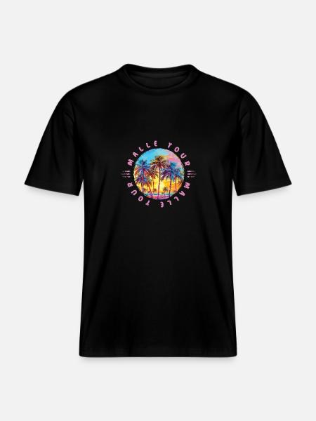 Malle Tour Palmen - RELAXED FIT Unisex Organic T-Shirt - Schwarz