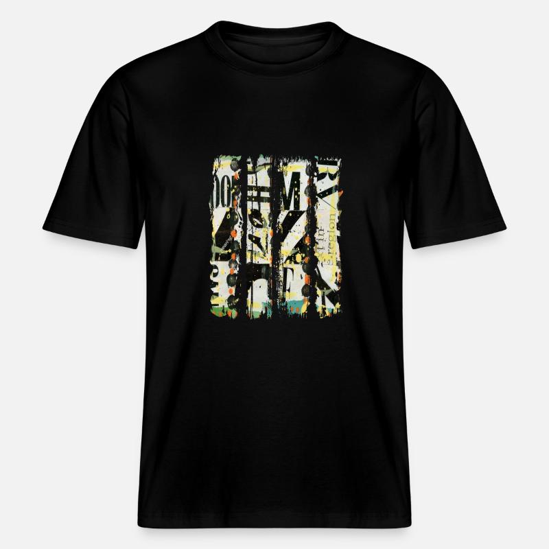 Zeitungsausschnitte Scrapbook Zeitschriften Alphabet Code -  RELAXED FIT Unisex Organic T-Shirt - Schwarz