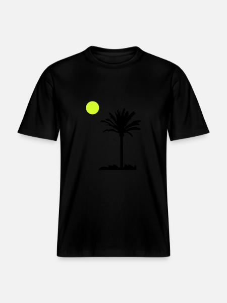 palm tree - RELAXED FIT Unisex Organic T-Shirt - black
