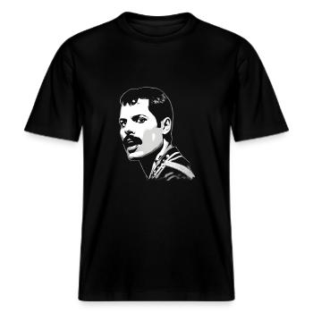 Eternel -  T-shirt unisexe RELAXED FIT en coton bio - noir - Devant - Alina (178cm) & Michal (187cm)