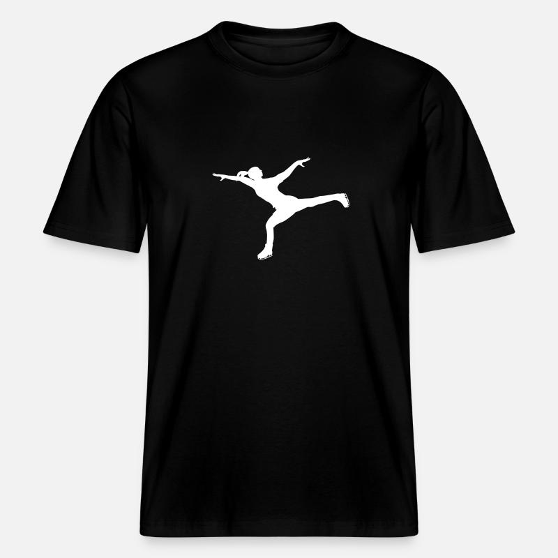 Dynamische Pose auf Kufen -  RELAXED FIT Unisex Organic T-Shirt - Schwarz