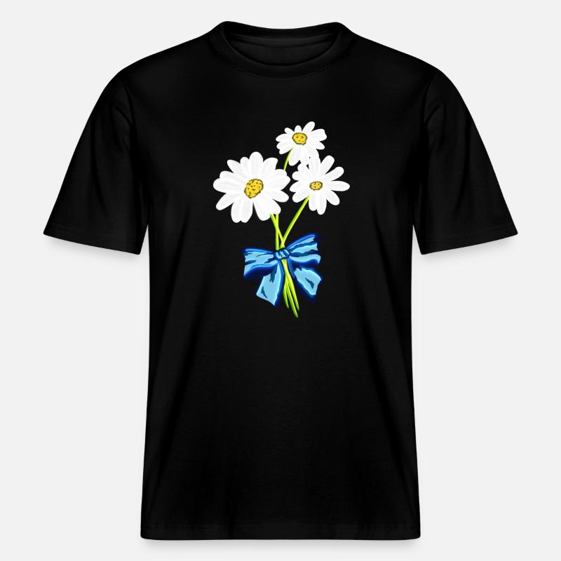 Gänseblümchen -  RELAXED FIT Unisex Organic T-Shirt - Schwarz