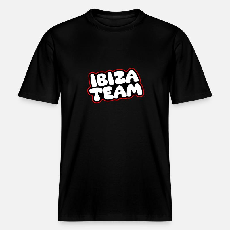 Équipe d’Ibiza - T-shirt unisexe RELAXED FIT en coton bio - noir