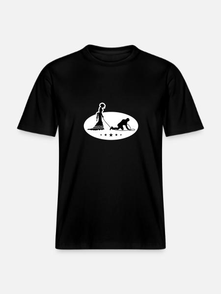 Wedding Newlyweds Leash -  RELAXED FIT Unisex Organic T-Shirt - black