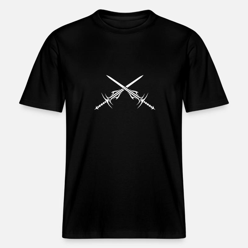 Élément d’épée -  T-shirt unisexe RELAXED FIT en coton bio - noir