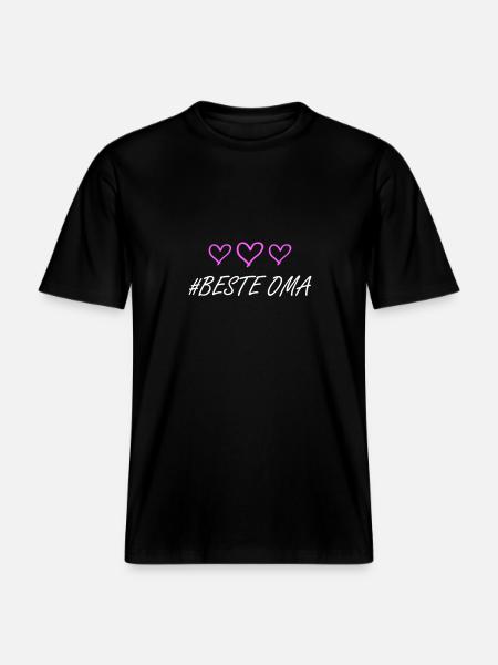 Best Granny Heart Love - RELAXED FIT Unisex Organic T-Shirt - black