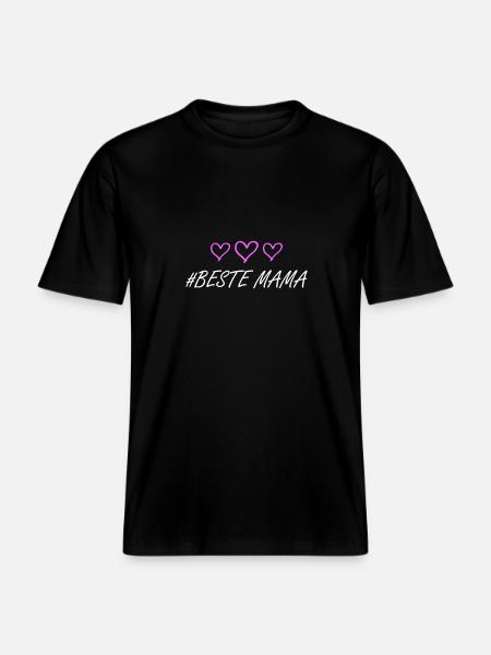 Best Mom Heart Love -  RELAXED FIT Unisex Organic T-Shirt - black