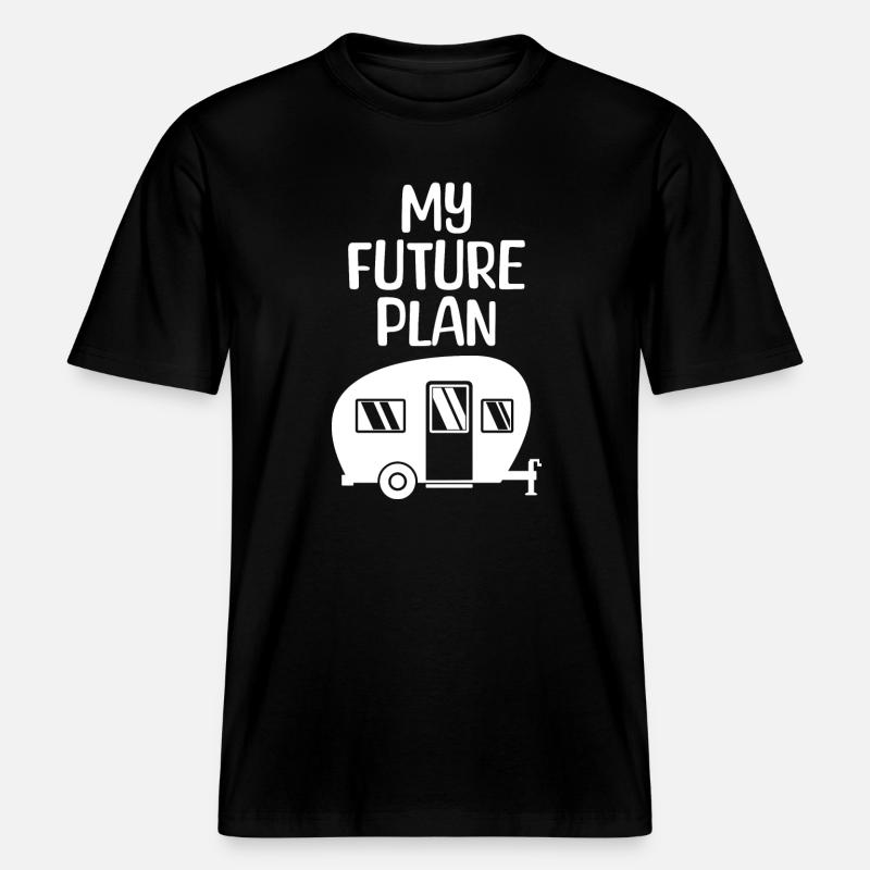 Camping-car Randonneur Déclaration Camping Camper -  T-shirt unisexe RELAXED FIT en coton bio - noir