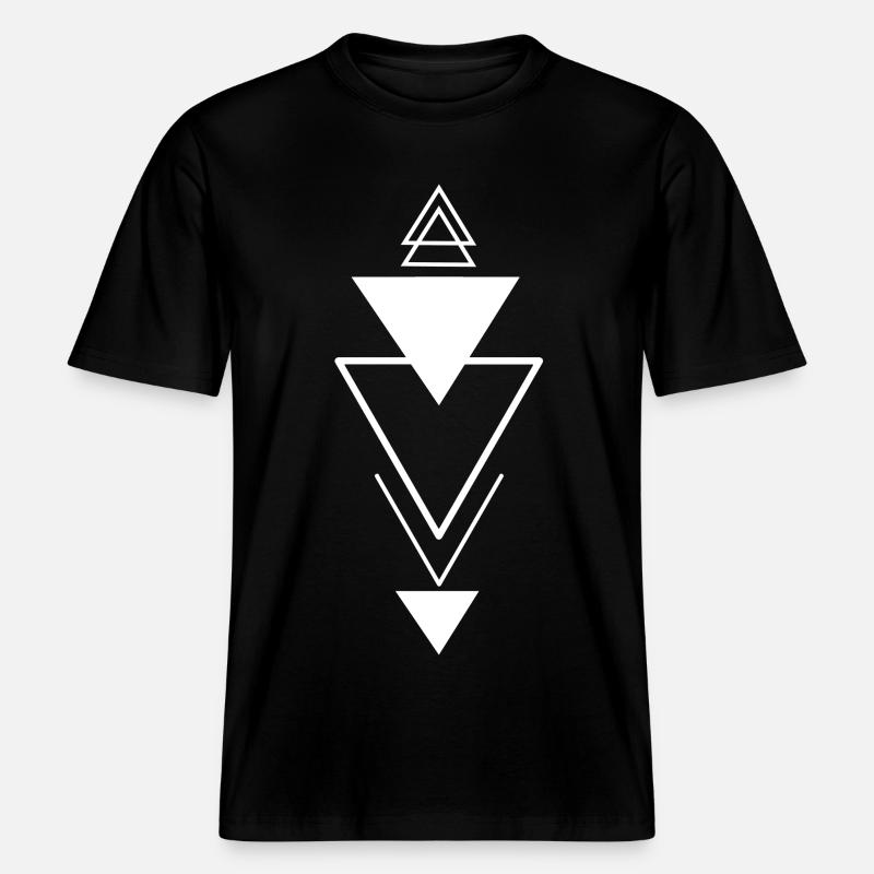 Triangular symbol (white) -  RELAXED FIT Unisex Organic T-Shirt - black