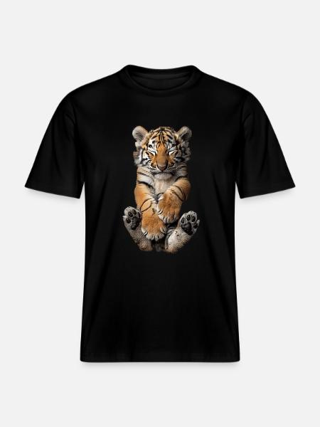Tiger - RELAXED FIT Unisex Organic T-Shirt - Schwarz