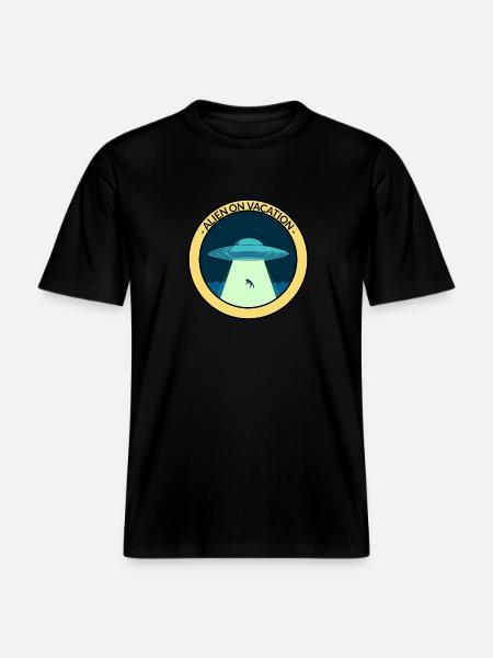 Alien On Vacay - RELAXED FIT Unisex Organic T-Shirt - black