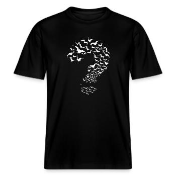 Batman The Riddler weiß -  RELAXED FIT Unisex Organic T-Shirt - Schwarz - Vorne - Alina (178cm) & Michal (187cm)
