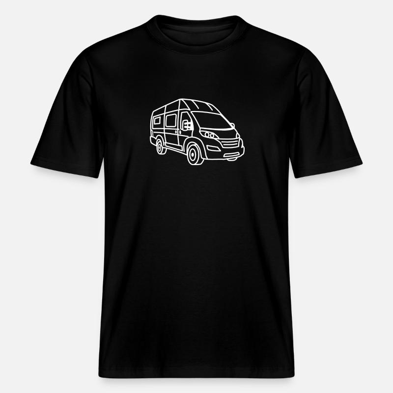 Van / Camper Van - Front - White - RELAXED FIT Unisex Organic T-Shirt - black