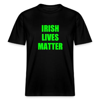 Irish lives matter -  T-shirt unisexe RELAXED FIT en coton bio - noir - Devant - Alina (178cm) & Michal (187cm)