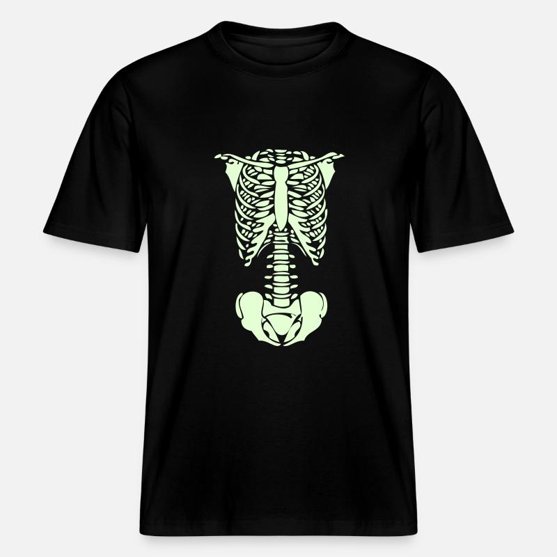 squelette -  T-shirt unisexe RELAXED FIT en coton bio - noir