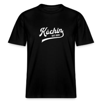 Köchin 2024 Ausbildung Lehre Bestanden Gastronomie -  RELAXED FIT Unisex Organic T-Shirt - Schwarz - Vorne - Alina (178cm) & Michal (187cm)